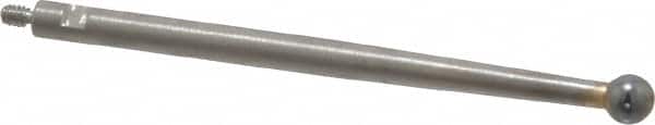 TESA Brown & Sharpe - 3mm Ball Diam, Carbide, Ball Test Indicator Contact Point - 1-7/16" Contact Point Length, Use with Brown & Sharpe BesTest 599 Series - Exact Tooling