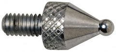Mitutoyo - M2.5x0.45, 1.8mm Ball Diam, Carbide Ball Contact Point - 7.3mm Contact Point Length, Use with AGD 1,2,3,4 - Exact Tooling