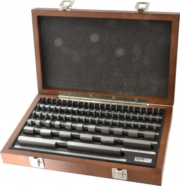 Fowler - 81 Piece, 0.05 to 4", Grade 0, Steel Gage Block Set - Rectangular - Exact Tooling