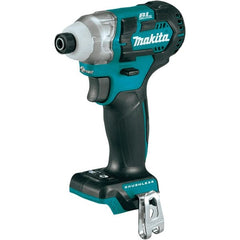Makita - 12 Volt, 1/4" Drive, 100 Ft/Lb Torque, Cordless Impact Driver - Pistol Grip Handle, 3900 RPM, Lithium-Ion, Bare Tool - Exact Tooling