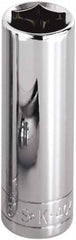 SK - 1/4" Drive, Deep Hand Socket - 6 Points, Steel, Chrome Finish - Exact Tooling