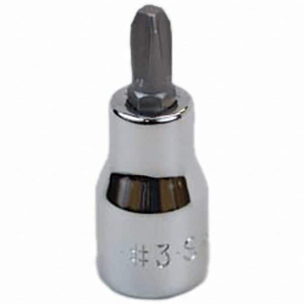 SK - Screwdriver & Drag Link Sockets - 3/8"DR #3 CHRM PHILLIPS SCRDRVR SCKT BIT - Exact Tooling