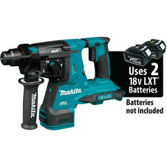 Makita - 36 Volt 1-1/8" SDS Plus Chuck Cordless Rotary Hammer - 5000 BPM, 0 to 980 RPM, Reversible - Exact Tooling