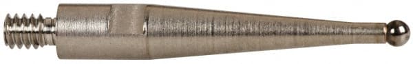 TESA Brown & Sharpe - 1mm Ball Diam, Carbide, Ball Test Indicator Contact Point - 1/2" Contact Point Length, Use with Brown & Sharpe TESATAST Dial Test Indicators - Exact Tooling