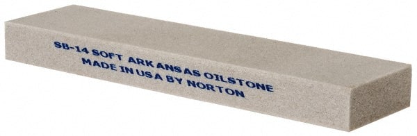 Norton - 4" Long x 1" Wide x 3/8" Thick, Novaculite Sharpening Stone - Rectangle, Extra Fine Grade - Exact Tooling