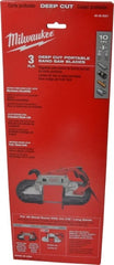 Milwaukee Tool - 3' 8-7/8" Long x 0.02" Thick, 10 Teeth per Inch, Portable Band Saw Blade - Bi-Metal Blade, High Speed Steel Teeth, Toothed Edge - Exact Tooling