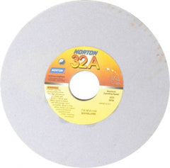 Norton - 7" Diam x 1-1/4" Hole x 1/2" Thick, J Hardness, 120 Grit Surface Grinding Wheel - Aluminum Oxide, Type 1, Fine Grade, 3,600 Max RPM, Vitrified Bond, No Recess - Exact Tooling