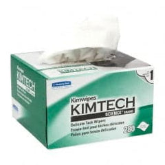 Kimtech - Dry Clean Room/Lab/Critical Task Wipes - Pop-Up, 8-3/8" x 4-3/8" Sheet Size, White - Exact Tooling
