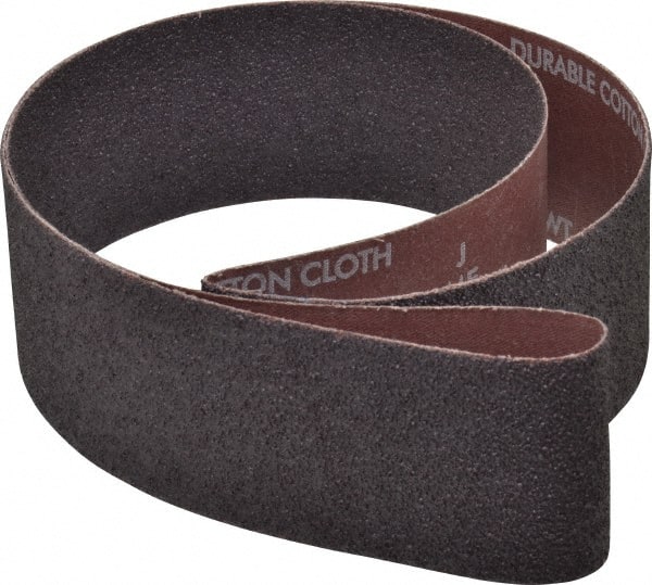 Norton - 2-1/2" Wide x 48" OAL, 36 Grit, Aluminum Oxide Abrasive Belt - Aluminum Oxide, Very Coarse, Coated, X Weighted Cloth Backing, Series R228 - Exact Tooling