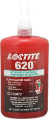 Loctite - 250 mL Bottle, Green, Medium Strength Liquid Retaining Compound - Series 620, 24 hr Full Cure Time, Heat Removal - Exact Tooling