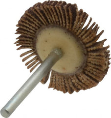 Merit Abrasives - 1-3/16" Diam x 1/8" Face Width, Medium Aluminum Oxide Coated Mounted Flap Wheel - 1/8" Shank Mount, 80 Grit, Cloth Backing, 30,000 Max RPM - Exact Tooling