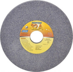 Norton - 7" Diam x 1-1/4" Hole x 1/2" Thick, I Hardness, 54 Grit Surface Grinding Wheel - Aluminum Oxide, Type 1, Coarse Grade, 3,600 Max RPM, Vitrified Bond, No Recess - Exact Tooling