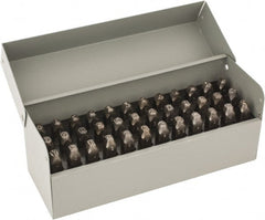 C.H. Hanson - 36 Piece, 3/16" Character Steel Stamp Set - Letters & Figures, Low Stress Round Face Full - Exact Tooling