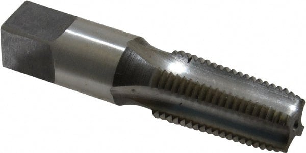 Reiff & Nestor - 1/4-18 NPT Thread, 4 Flute Standard Pipe Tap - 2-7/16" OAL, 1-1/16" Thread Length, 9/16" Shank Diam, Bright Finish, High Speed Steel - Exact Tooling