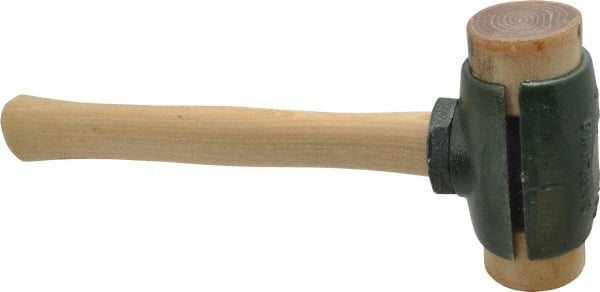 Garland - 4 Lb Head 2" Face Rawhide Split Head Hammer - Wood Handle - Exact Tooling