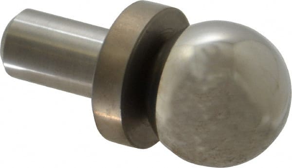 Jergens - 25.4mm Ball Diam, 12.69mm Shank Diam, Stainless Steel Checking Tooling Ball - 1.62" Ball Center to Shank Bottom, 0.7" Ball Center to Shoulder Bottom, with Shoulder, Breakaway - Exact Tooling