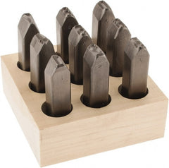 C.H. Hanson - 9 Piece, 5/8" Character Steel Stamp Set - Figures, Heavy Duty - Exact Tooling