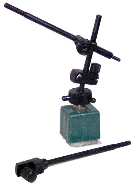 Fowler - Fine Adjustment Indicator Positioner & Holder with Base - Rectangular Base, 1-5/16" Base Height, 1-1/4" Base Length, 1-1/4" Base Width - Exact Tooling
