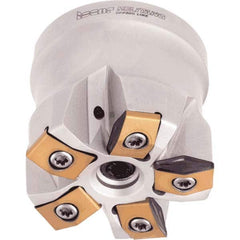 Iscar - Indexable High-Feed Face Mills; Cutting Diameter (Decimal Inch): 2.5000 ; Maximum Depth of Cut (Decimal Inch): 0.0590 ; Arbor Hole Diameter (Decimal Inch): 1.0000 ; Overall Height (Inch): 1-3/4 ; Series: FFV ; Cutter Style: FFV - Exact Tooling