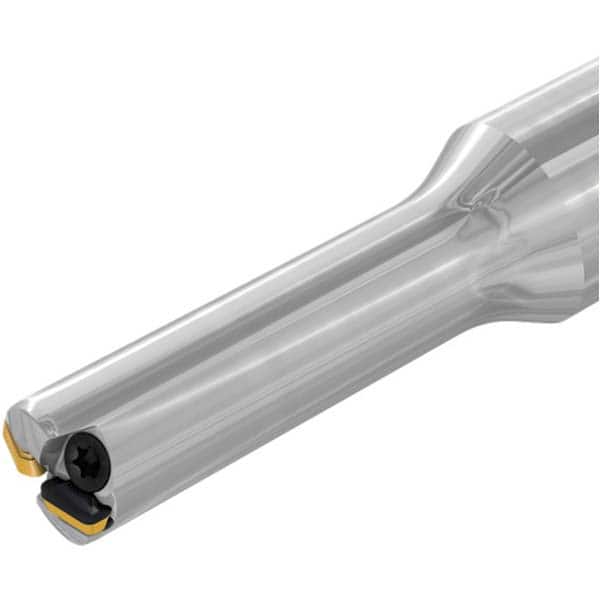 Iscar - Indexable High-Feed End Mills; Cutting Diameter (mm): 4.10 ; Maximum Depth of Cut (mm): 0.60 ; Shank Type: Cylindrical ; Shank Diameter (mm): 12.00 ; Number of Cutter Inserts: 3 ; Insert Style: FFT3 - Exact Tooling