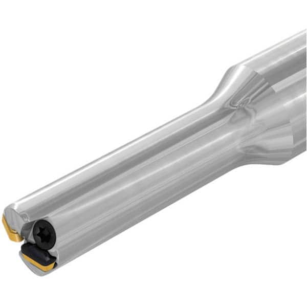 Iscar - Indexable High-Feed End Mills; Cutting Diameter (mm): 4.10 ; Maximum Depth of Cut (mm): 0.60 ; Shank Type: Cylindrical ; Shank Diameter (mm): 10.00 ; Number of Cutter Inserts: 3 ; Insert Style: FFT3 - Exact Tooling