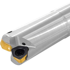 Iscar - Indexable High-Feed End Mills; Cutting Diameter (Inch): 0.3230 ; Cutting Diameter (Decimal Inch): 0.3230 ; Maximum Depth of Cut (mm): 0.60 ; Shank Type: Cylindrical ; Shank Diameter (Decimal Inch): 0.5 ; Number of Cutter Inserts: 3 - Exact Tooling