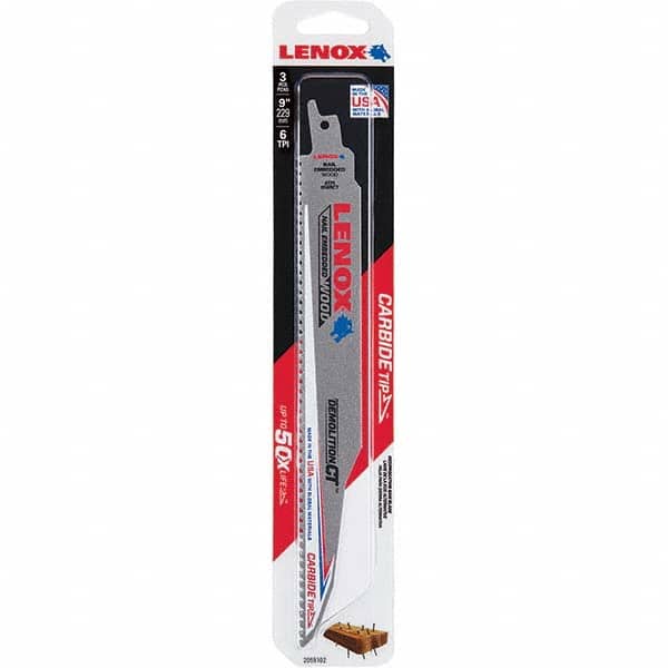 Lenox - Reciprocating Saw Blades Blade Material: Carbide Blade Length (Inch): 9 - Exact Tooling