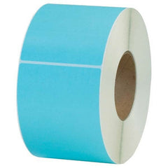 Value Collection - Pack of 4 Rolls, 1,000 Labels per Roll, 4" x 6" Light Blue Topcoated Facestock Thermal Labels - Exact Tooling