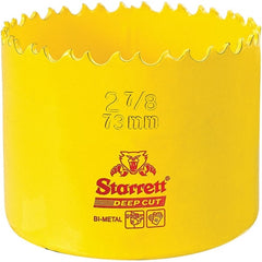Starrett - 2-7/8" Diam, 2" Cutting Depth, Hole Saw - High Speed Steel Saw, Toothed Edge - Exact Tooling