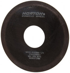 Norton - 4" Diam x 1-1/4" Hole x 1/16" Thick, 220 Grit Surface Grinding Wheel - Diamond, Type 1A1, Very Fine Grade, Resinoid Bond - Exact Tooling
