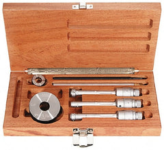 TESA Brown & Sharpe - 1/2 to 0.8", Hole Mechanical Inside Micrometer Set - 0.0001" Graduation, Friction Thimble, (2) Setting Rings Included - Exact Tooling
