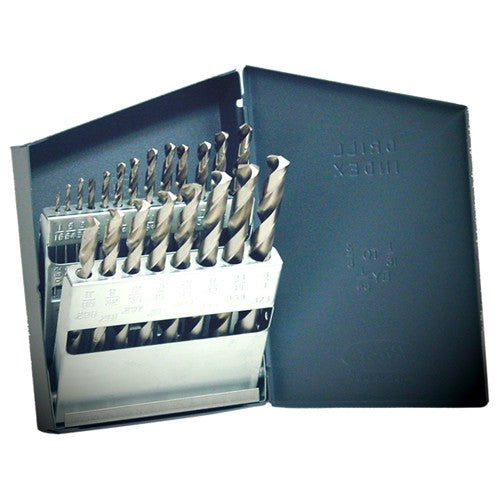 ‎1/16-3/8 RHS / RHC HSS 118 Degree Radial Point General Purpose Jobber Lengh Drill Set - Bright - Exact Tooling