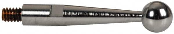 TESA Brown & Sharpe - 3mm Ball Diam, Steel, Ball Test Indicator Contact Point - 1/2" Contact Point Length, Use with Brown & Sharpe BesTest 599 Series - Exact Tooling