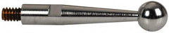 TESA Brown & Sharpe - 3mm Ball Diam, Steel, Ball Test Indicator Contact Point - 1/2" Contact Point Length, Use with Brown & Sharpe BesTest 599 Series - Exact Tooling