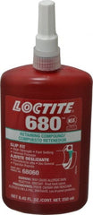 Loctite - 250 mL Bottle, Green, High Strength Liquid Retaining Compound - Series 680, 24 hr Full Cure Time, Hand Tool Removal - Exact Tooling