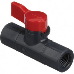 Asahi/America - 1/4" Pipe, Full Port, PVC Ball Valve - 1 Piece, FNPT x FNPT Ends, Tee Handle, 150 WOG - Exact Tooling