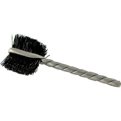 Brush Research Mfg. - 4 Rows x 19 Columns Nylon Scratch Brush - 5-3/4" Brush Length, 13-3/4" OAL, 1 Trim Length, Wood Curved Back Handle - Exact Tooling