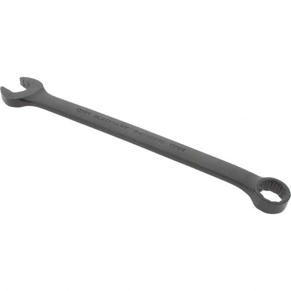 Blackhawk by Proto - 13mm 12 Point Offset Combination Wrench - 15° Offset Angle, 7.91" OAL, Steel, Black Finish - Exact Tooling