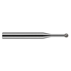 Undercutting End Mills - 0.0310″ (1/32″) Cutter Diameter × 0.0930″ (3/32″) Neck Length × 270° Carbide Deburring Undercut End Mill, 12 RH Teeth, 10 LH Teeth - Exact Tooling