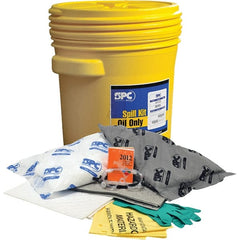 Brady SPC Sorbents - 17 Gal Capacity Oil Only & Universal Spill Kit - 20 Gal Polyethylene Drum - Exact Tooling