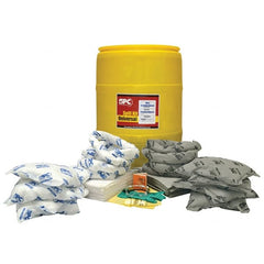 Brady SPC Sorbents - 38 Gal Capacity Oil Only & Universal Spill Kit - 55 Gal Polyethylene Drum - Exact Tooling