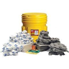 Brady SPC Sorbents - 77 Gal Capacity Oil Only & Universal Spill Kit - 95 Gal Polyethylene Drum - Exact Tooling