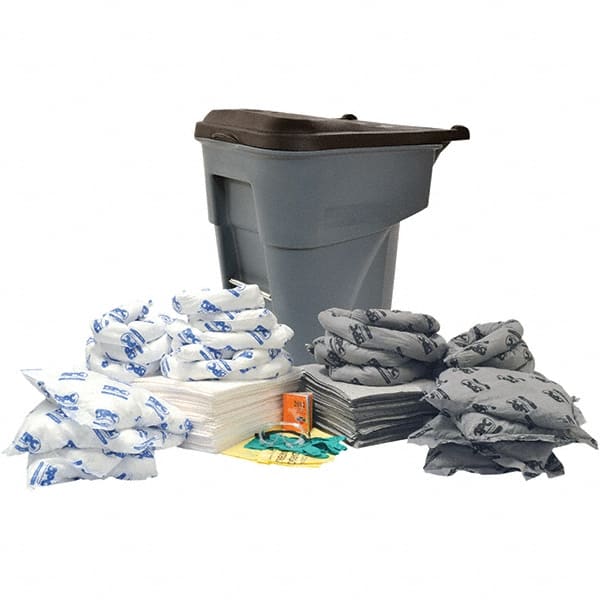 Brady SPC Sorbents - 65 Gal Capacity Oil Only & Universal Spill Kit - 65 Gal Polyethylene Drum - Exact Tooling