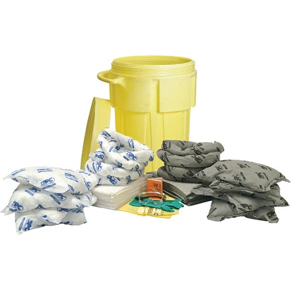 Brady SPC Sorbents - 38 Gal Capacity Oil Only & Universal Spill Kit - 55 Gal Polyethylene Drum - Exact Tooling