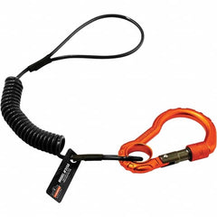 Ergodyne - Polyurethane Hard Hat Lanyard - Carabiner Attachment, Black, Compatible with All Hard Hats - Exact Tooling