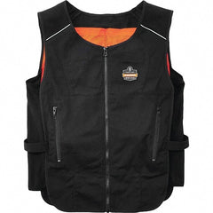 Ergodyne - Size L/XL, Black Cooling Vest - 40 to 52" Chest, Zipper, Poly-Cotton - Exact Tooling