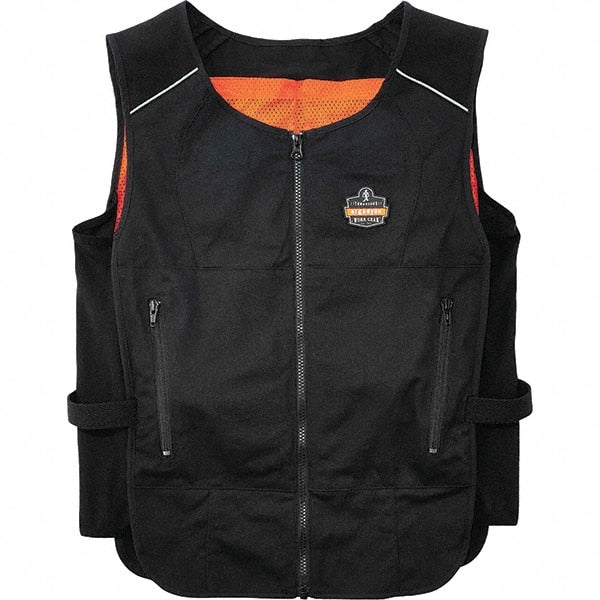 Ergodyne - Size L/XL, Black Cooling Vest - 40 to 52" Chest, Zipper, Poly-Cotton - Exact Tooling