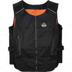 Ergodyne - Size L/XL, Black Cooling Vest - 40 to 52" Chest, Zipper, Poly-Cotton - Exact Tooling