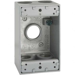 Hubbell-Raco - 4.57 x 2.816 x 2.148" Aluminum Rectangular Weather Resistant Outlet Box - Exact Tooling