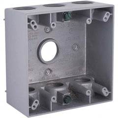 Hubbell-Raco - 4-1/2 x 4-1/2 x 2-1/4" Aluminum Square Weather Resistant Outlet Box - Exact Tooling
